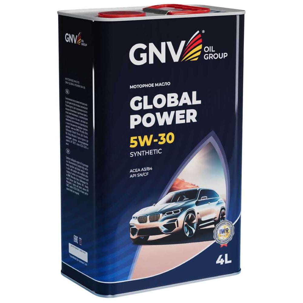 Изображение товара Моторное масло GNV Global Power Synthetic 5W-30, A3/B4, 4 л GGP1011064010130530004