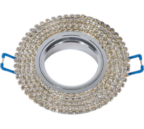 Изображение товара Встраиваемый светильник De Fran MR16 хром зеркальный+стразы прозрачные, FT 507
