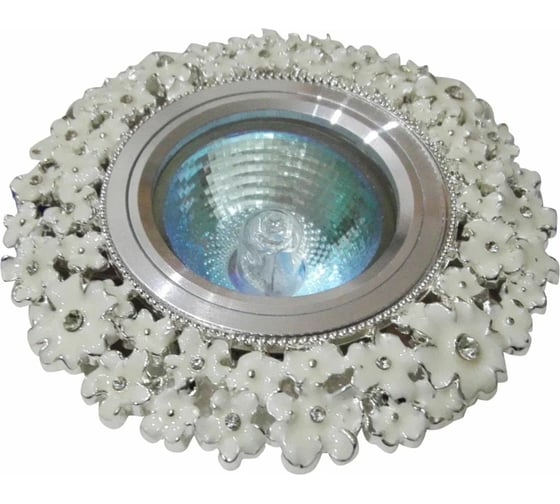 Изображение товара Встраиваемый светильник De Fran MR16 хром+белая эмаль, "цветочная поляна", FT 220 CH