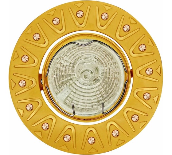 Изображение товара Встраиваемый светильник De Fran MR16 сатин-золото со стразами, FT 196 SG