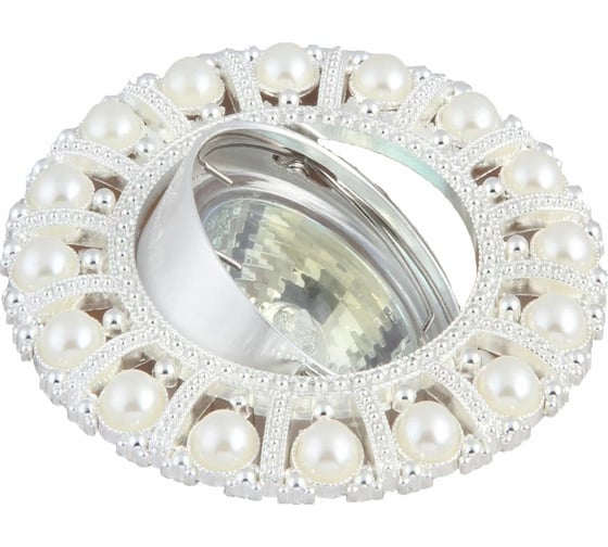 Изображение товара Встраиваемый светильник De Fran MR16 серебристо белый +жемчуг, FT 236 PS