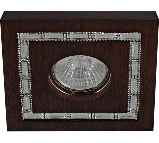 Изображение товара Встраиваемый светильник De Fran MR16 цвет-венге +стразы GD, квадрат, FT 435 WGD