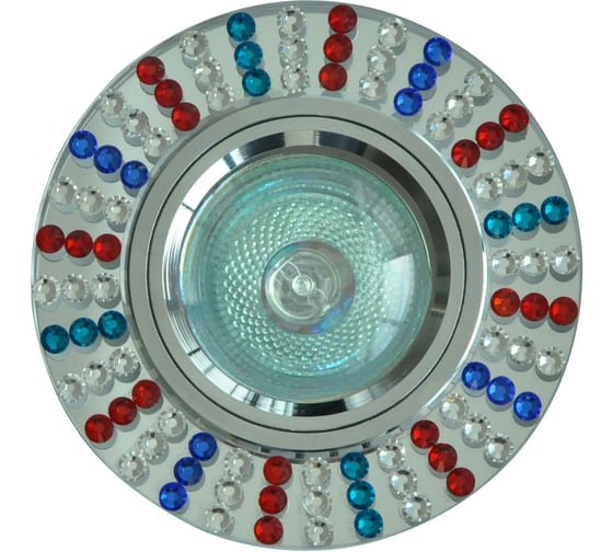 Изображение товара Встраиваемый светильник De Fran MR16 хром зеркальный+стразы разноцветные, FT 517