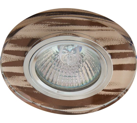 Изображение товара Встраиваемый светильник De Fran MR16 хром/коричневый+белый, FT 777 CHBR