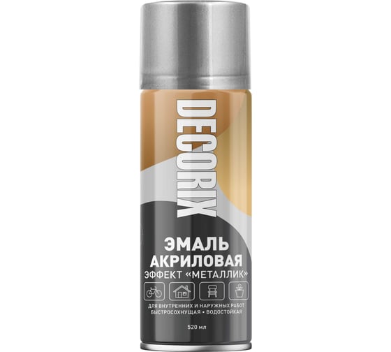 Изображение товара Аэрозольная эмаль Decorix (металлик; глянцевая; акриловая; хром; 520 мл) 0103-06 DX