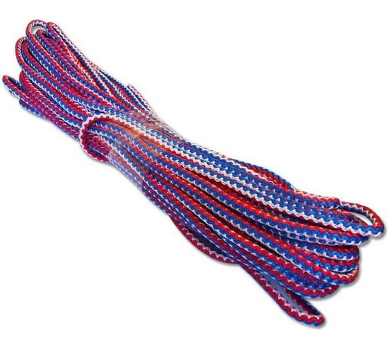 Изображение товара Веревка бельевая ТПК Сигма хозяйственный, бельевой шнур, вязаный полипропиленовый, 8 мм X 10 м ШВХ26