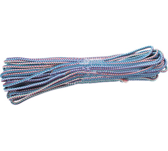 Изображение товара Веревка бельевая ТПК Сигма хозяйственный, бельевой шнур, вязаный с сердечником, полипропиленовый, 6 мм X 50 м ШВХС24