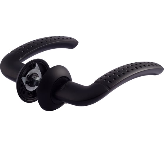 Изображение товара Дверная ручка НОРА-М 96А AL черная 18543