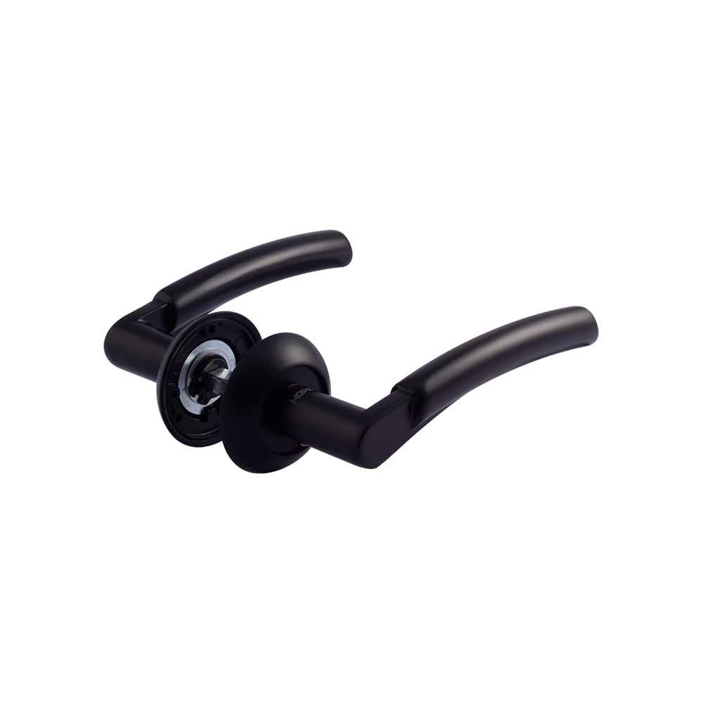 Изображение товара Дверная ручка НОРА-М 99А AL черная для межкомнатной двери