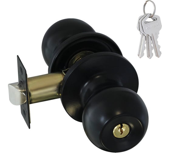 Изображение товара Ручка защелка НОРА-М Isparus ЗШ-01 ключ/фиксатор черный 18818