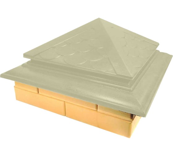 Изображение товара Колпак на столб забора под фонарь ООО ТК "Титан" Тетто Элит Чешуя (513x385 мм; мрамор) 535617ЧМЭ