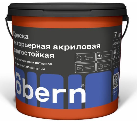 Изображение товара Краска интерьерная влагостойкая Obern 7 кг 17550