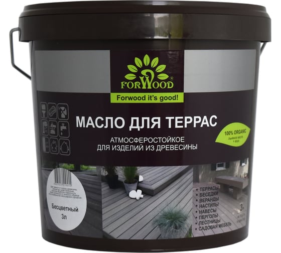Изображение товара Масло для террас Forwood (бесцветный; 3 л) 4607017519455