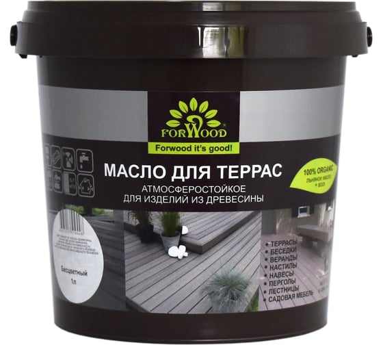 Изображение товара Масло для террас Forwood (бесцветный; 1 л) 4607017519448