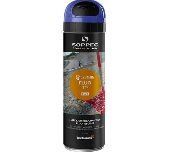 Изображение товара Аэрозольный флуоресцентный маркер для стройки, геодезии Soppec Fluo TP синий 141519