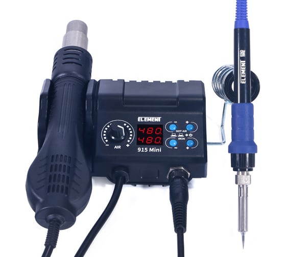 Изображение товара Паяльная станция ELEMENT 915 Mini фен+паяльник 17660