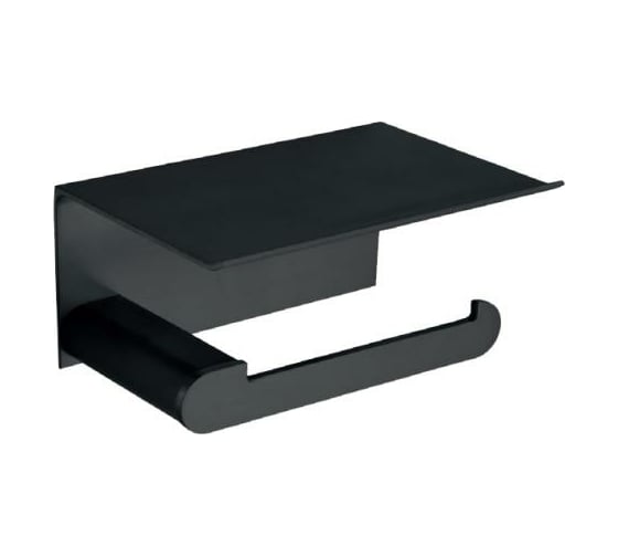 Изображение товара Держатель для туалетной бумаги Nofer Capri с подставкой для мобильного телефона, черный 16228.N