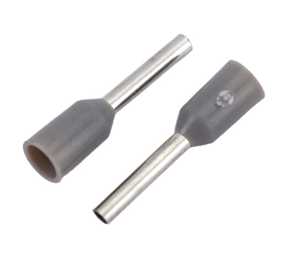 Изображение товара Наконечник-гильза HLT Ншви 0.75 мм2 с изолированным фланцем серый Е7508 упаковка 100 шт 084-04-53,084-04-053 4670042794036