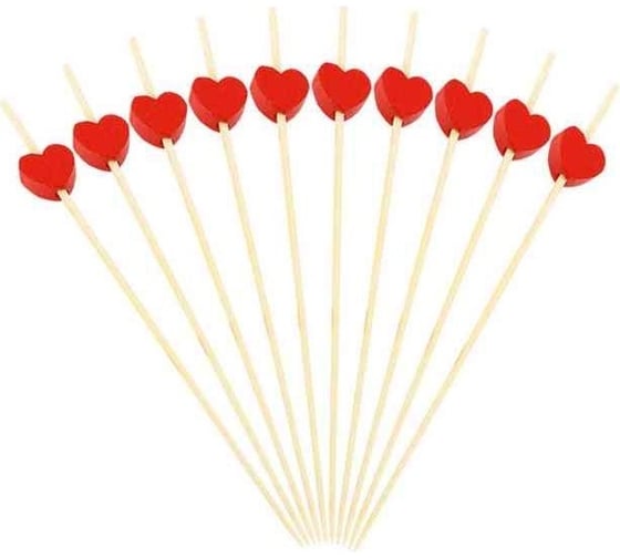 Изображение товара Бамбуковые пики EUROHOUSE Сердечки 24 шт 120 мм 13544