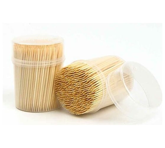 Изображение товара Бамбуковые зубочистки EUROHOUSE в пластиковой банке, 300 шт 13029