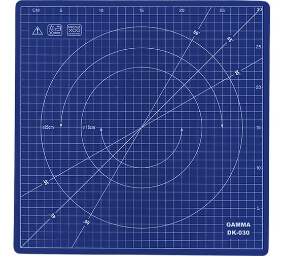 Изображение товара Мат для кроя вращающийся (30х30 см; ПВХ; синий) Gamma 389490