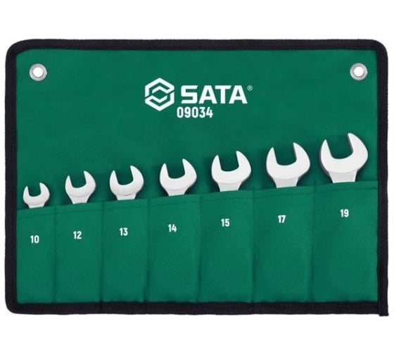 Изображение товара Ключи SATA 7 предметов комбинированные, укороченные, с трещоточным механизм 09034