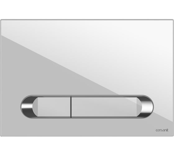 Изображение товара Кнопка Cersanit ESTETICA для LINK PRO/VECTOR/LINK/HI-TEC пластик, белый, с рамкой, хром 64111