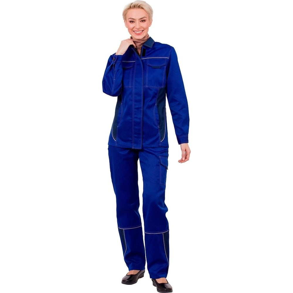 Изображение товара Женский спецодежда костюм-двойка Страйк Василек/Тёмно-синий Р64-66