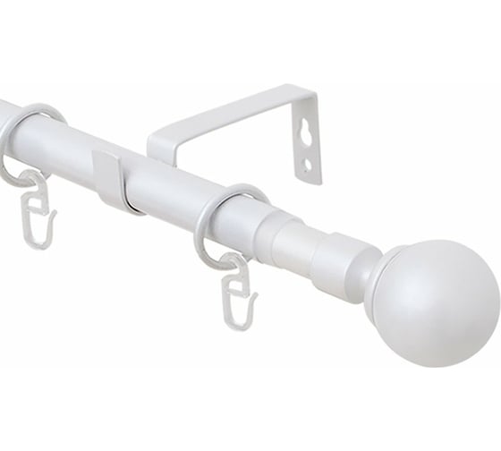 Изображение товара Телескопический однорядный карниз Эскар, наконечник Классика, жемчуг, 16/19 мм, 160-320 см 3331161950550