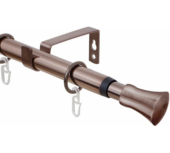 Изображение товара Телескопический однорядный карниз Эскар, наконечник Гиро, коньяк, 16/19 мм, 160-320 см 3331161949553