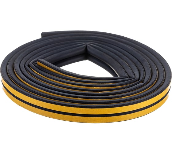 Изображение товара Самоклеящийся уплотнитель Sila D-профиль, 6 м, черный BL6 SILADBL6