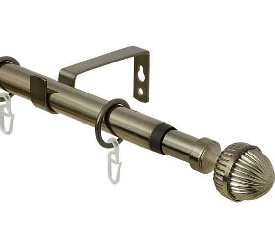 Изображение товара Телескопический однорядный карниз Эскар, наконечник Орех, золото антик, 16/19 мм, 160-320 см 3331161948551