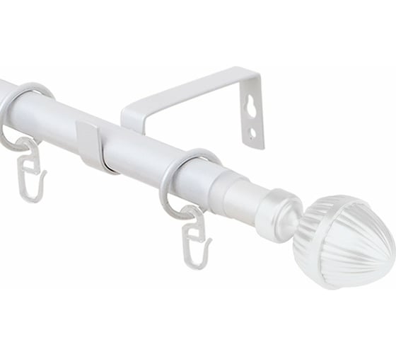 Изображение товара Телескопический однорядный карниз Эскар, наконечник Орех, жемчуг, 16/19 мм, 160-320 см 3331161950551