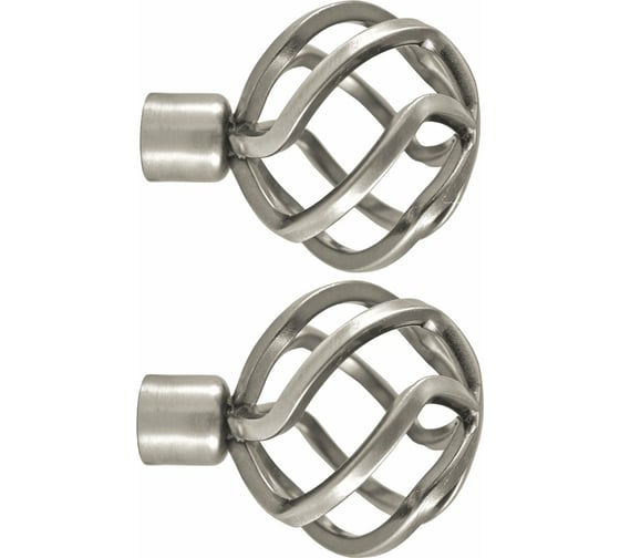 Изображение товара Наконечник Эскар Шар плетеный, матовый никель, D25 мм, пара 3122547569