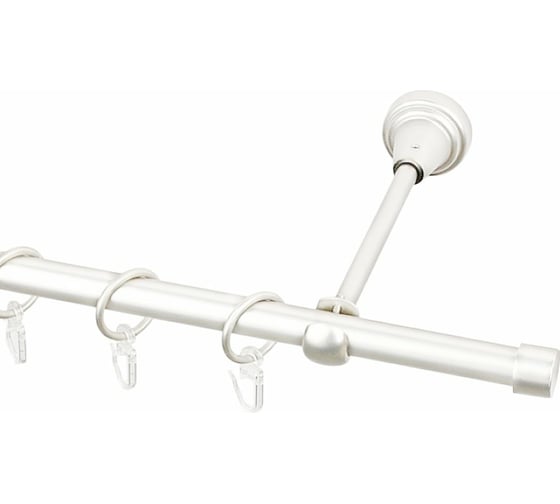 Изображение товара Однорядный металлический карниз Эскар, наконечник-заглушка, жемчуг, D16 мм, 350 см 11650535055