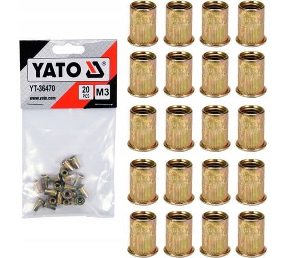 Изображение товара Резьбовая заклепка YATO сталь, М3, 20 шт. YT-36470