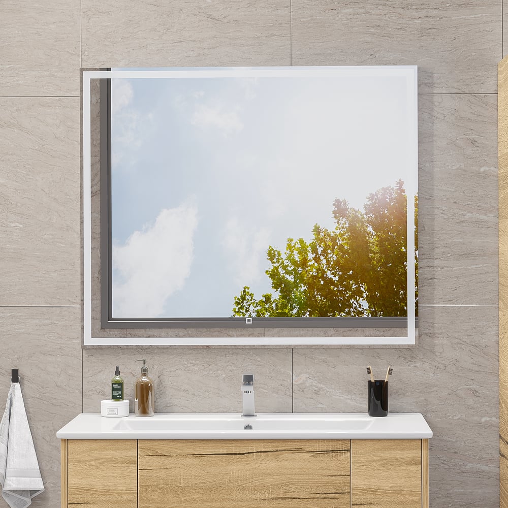 Изображение товара Универсальное зеркало Sanstar Oscar 100 с подсветкой и креплением в комплекте