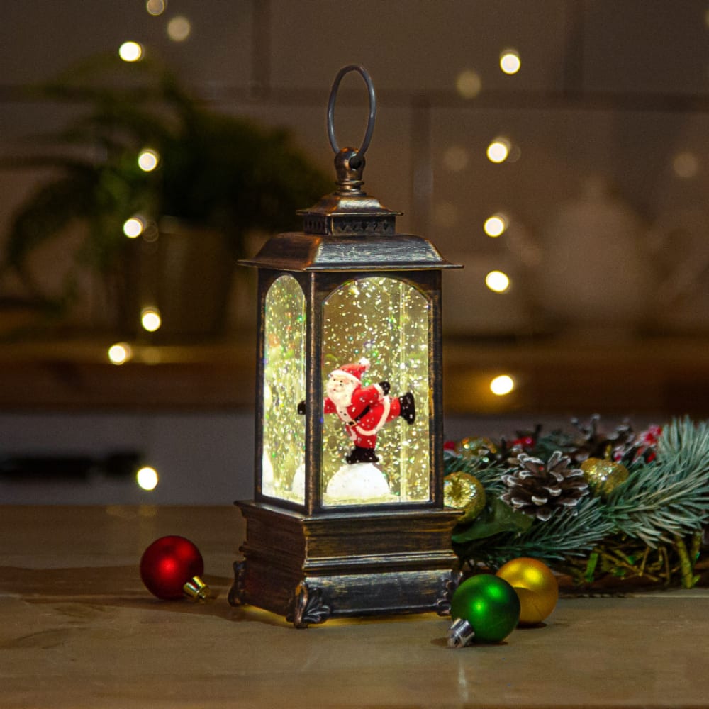 новогодний фонарь merry christmas 14959 1 дед мороз с оленями Новогодний фонарь Winter Glade