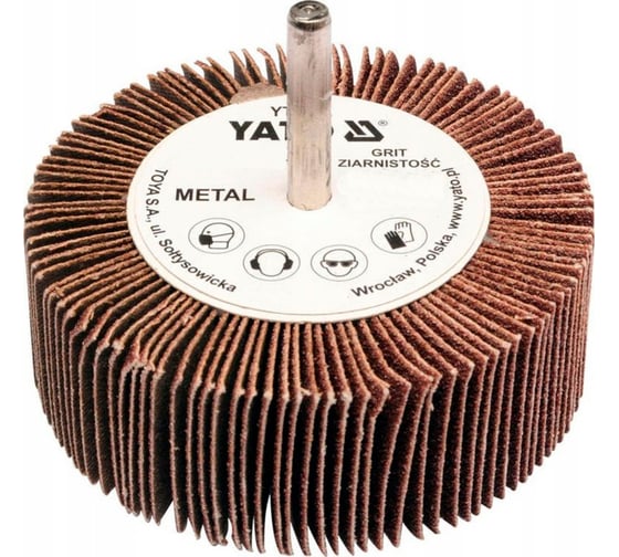 Изображение товара Круг шлифовальный лепестковый YATO Р60 ( 80x40x6 ) со шпинделем YT-83382 367283382 092 1