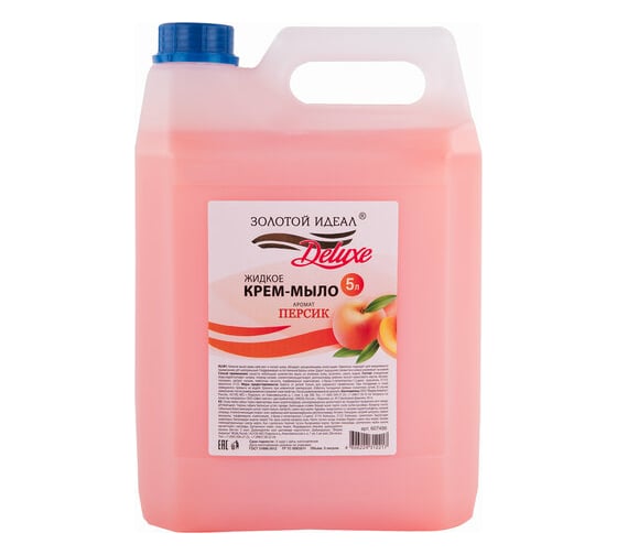Изображение товара Жидкое крем-мыло Золотой идеал DELUXE Персик 5 л, перламутровое 607496