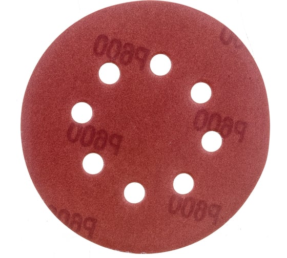 Изображение товара Круги шлифовальные алюминий-оксидные 125 мм, 5 шт, Р600, под липучку, 8 отверстий MOS 39842М
