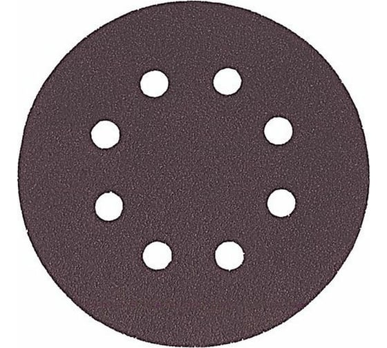 Изображение товара Круги шлифовальные алюминий-оксидные 125 мм, 5 шт, Р320, под липучку, 8 отверстий MOS 39840М