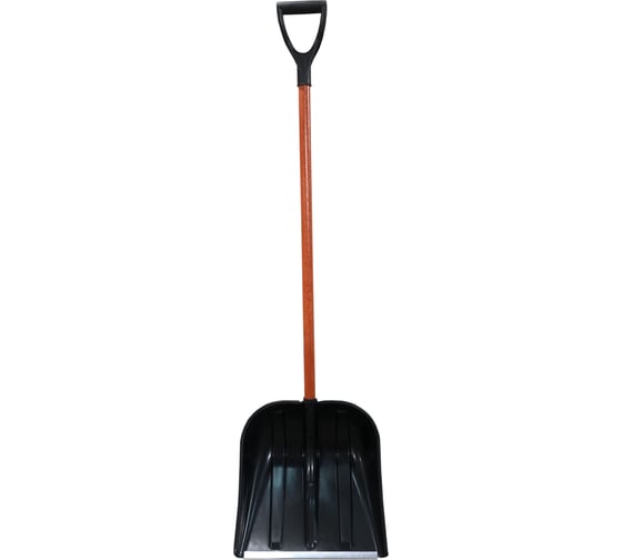 Изображение товара Снеговая лопата со стеклопластиковым черенком Диэлектрик 41x41 см, черная Д481012