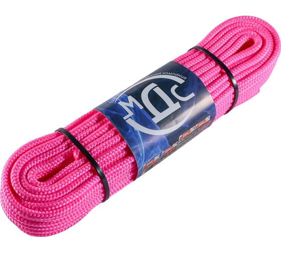 Изображение товара Плетеный неоновый шнур ТОРГОВО-ПРОИЗВОДСТВЕННАЯ КОМПАНИЯ МДС полипропилен, 6 мм, 16 прядный, с сердечником, 20 м 7930050322032