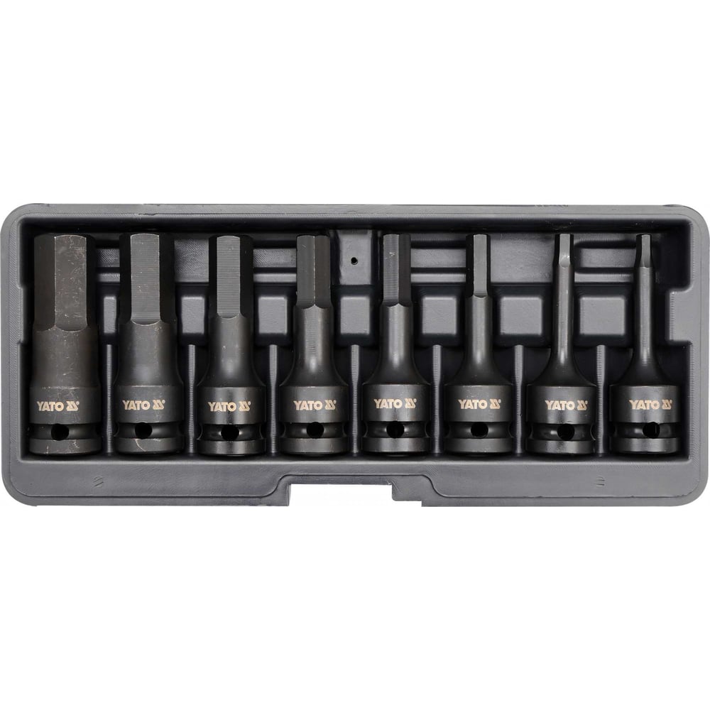 Изображение товара Набор ударных головок-бит YATO HEX 1/2" 8пр YT-1066 37141066 092 1