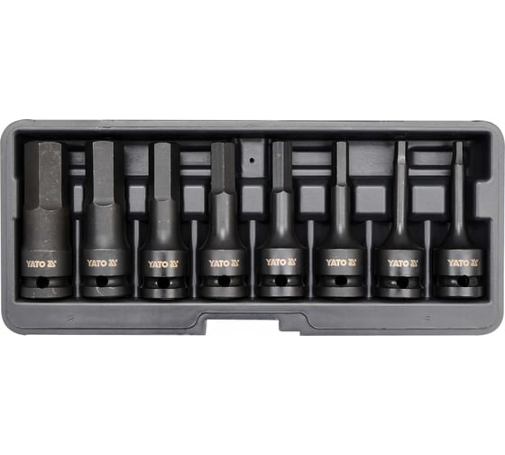 Изображение товара Набор ударных головок-бит YATO HEX 1/2" 8пр YT-1066 37141066 092 1