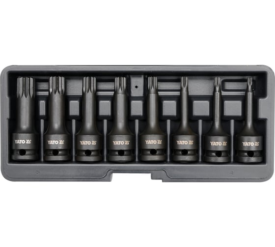 Изображение товара Набор ударных головок-бит SPLINE 8 шт, 1/2" YATO YT-1069