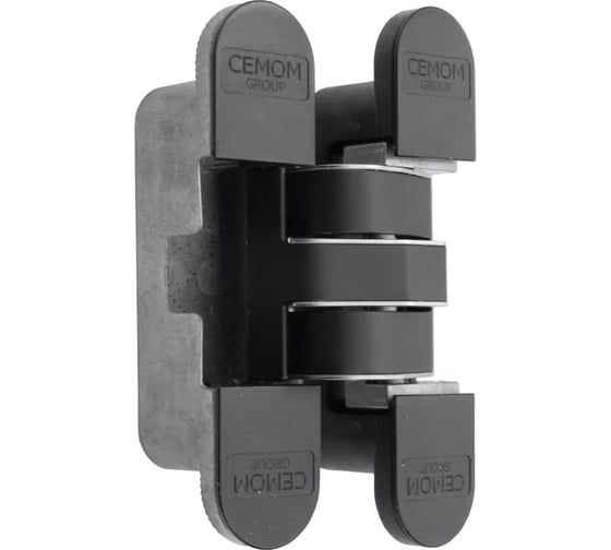 Изображение товара Дверная скрытая петля Cemom Moatti универсальная, 3D, 120x27 мм, 60 кг, черный CEM0027.06/MP