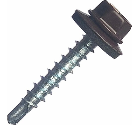 Изображение товара Кровельный саморез STARFIX 5,5x25 мм, цинк, шайба с прокладкой, PT3, RAL 8017, 250 шт. SMC3-73092-250