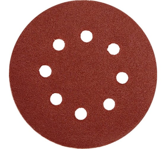 Изображение товара Круг шлифовальный с липучкой 5 шт, 125 мм, Р100, 8 отверстий YATO YT-83454